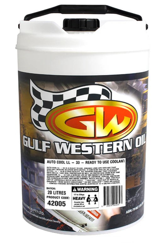 Gulf Western Auto Cool LL-33 Premixed Coolant 20L 42005