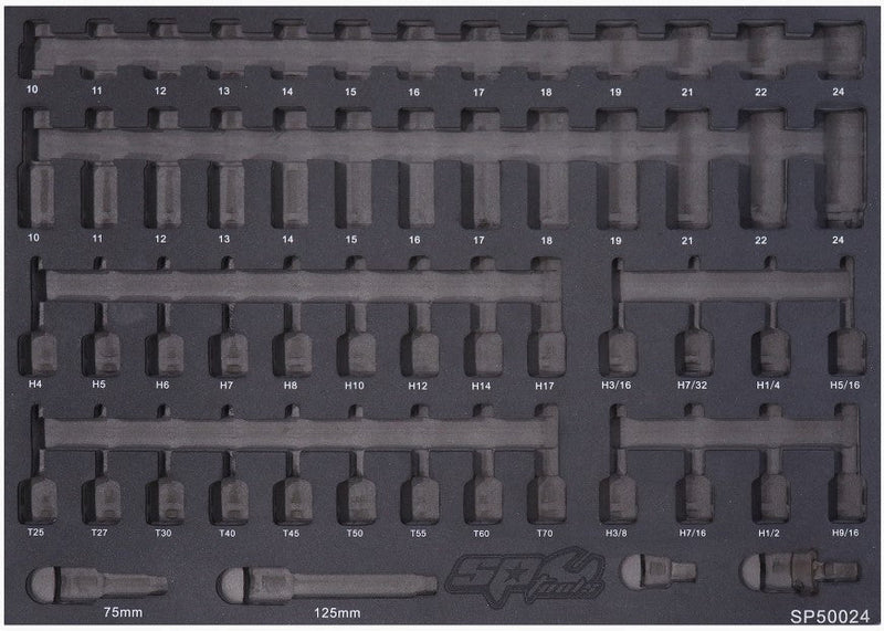 SP Tools EVA Insert Foam Tray Metric 56Pc (Suits Impact