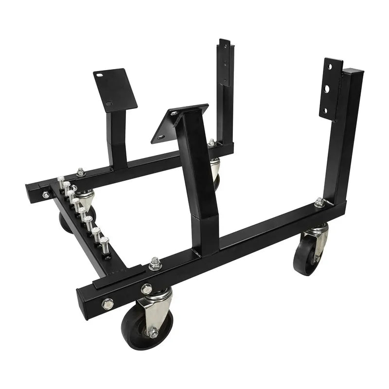 Proflow Engine Dolly Cradle Heavy Duty 40mm Square Tube Black Powder Coat GM LS Heavy Duty 4'' Cast Iron Wheels Mou...