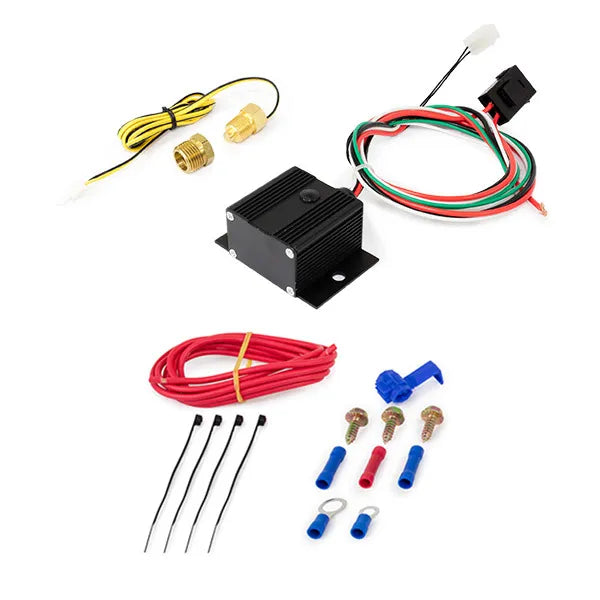 Proflow Adjustable Electric Fan Controller Wiring Harness Kit Thread-In Thermostat 150-240 Degree F Black