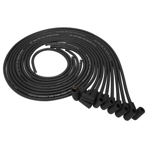Proflow SuperMax Wire Ignition Lead Kit 8.5mm Spiral Core 90 Deg Plug Hei & Socket Cap Universal V8 with Separator Set