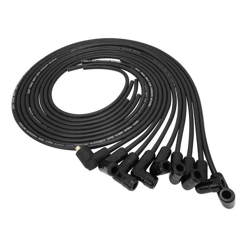 Proflow SuperMax Wire Ignition Lead Kit 8.5mm Spiral Core Ceramic 90 Deg Plug Hei & Socket Cap Universal V8 with Se...
