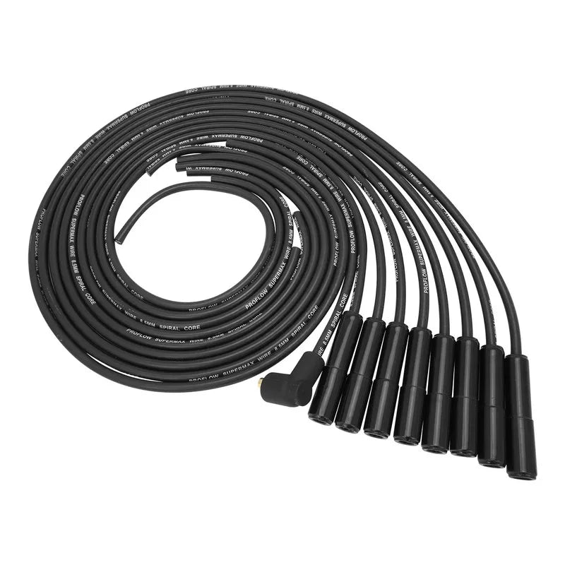 Proflow SuperMax Wire Ignition Lead Kit 8.5mm Spiral Core Ceramic Straight Plug Hei & Socket Cap Universal V8 with...