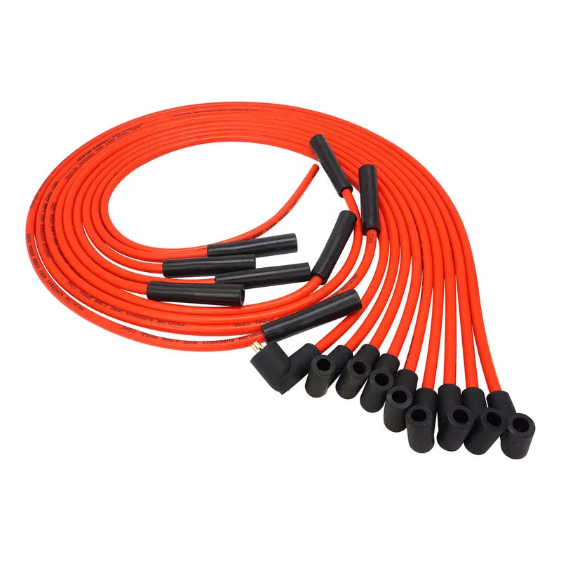 Proflow SuperMax Wire Ignition Lead Kit 8.5mm Spiral Core Red Dual Fit Straight & 90 Deg Plug Hei & Socket Cap Univ...