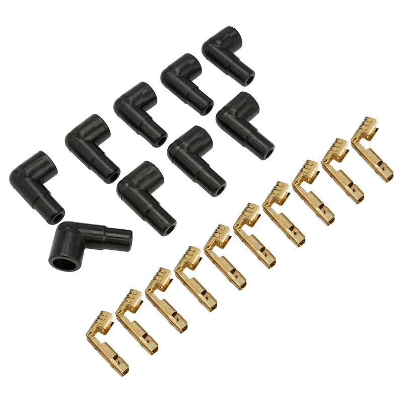 Proflow SuperMax Wire, 90 Degree Socket Distributor Cap Boots & Terminals, 9 Boots, 10 Terminals, Kit
