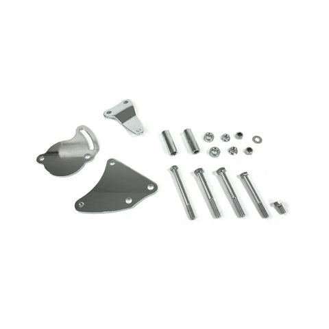 Proflow Power Steering Steel Bracket Kit Fits Saginaw Type II Pump SB Chev Short Water Pump Chrome