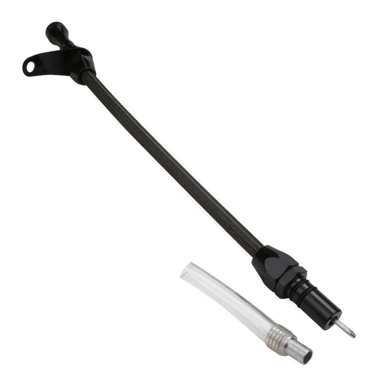Proflow Transmission Dipstick Black Braided Stainless Steel Bellhousing Mount TH350 Case Fill