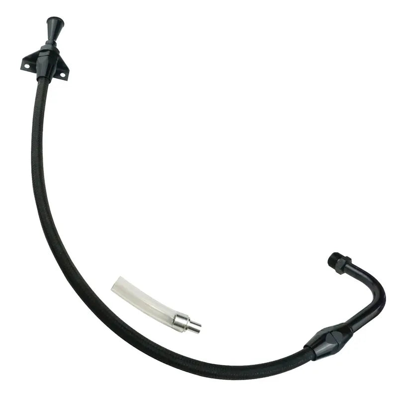 Proflow Transmission Dipstick Braided Stainless Black Billet Handle Firewall Mount C4C10 Pan Fill