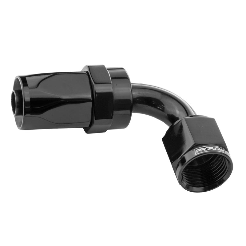 Proflow 90 Deg Hose End # 04 Black PFE103-04BK