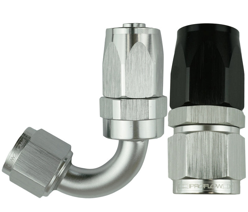 Proflow 120 Deg Hose End # 08 Silver PFE104-08P