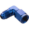 Proflow 90 Degree Male Adaptor - Female Adaptor Swivel Coupler Hose End -04AN Blue
