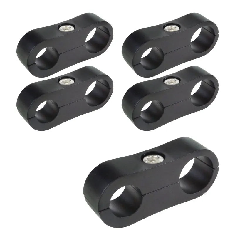 Proflow Billet Aluminium Hose & Tubing Clamp Separators 5 Pack Clamps 13mm -19mm Black