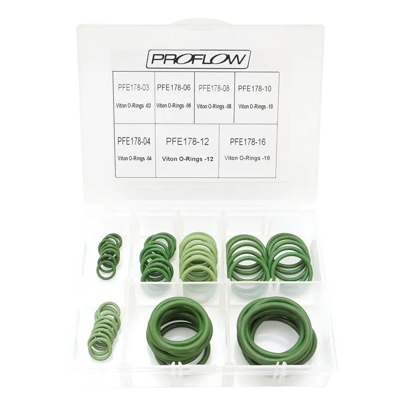 Proflow Viton O-Ring Assortment Kit -03AN To -16AN Pack 10 Pack