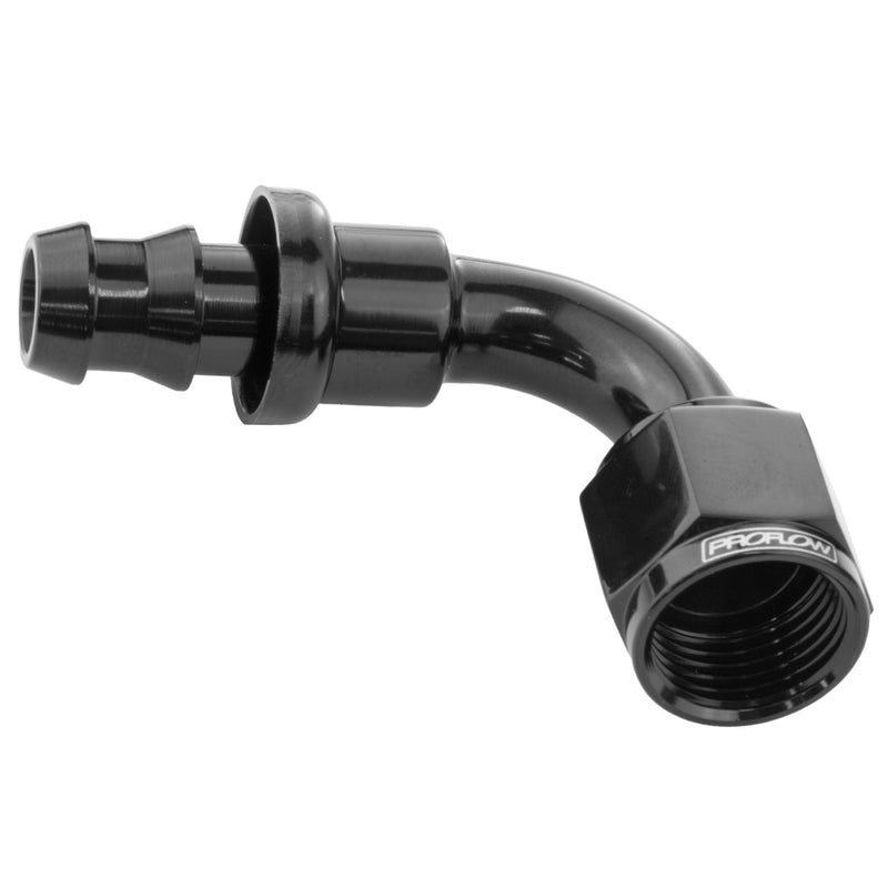 Proflow 90 Deg Push On Hos End # 8 Black PFE403-08BK