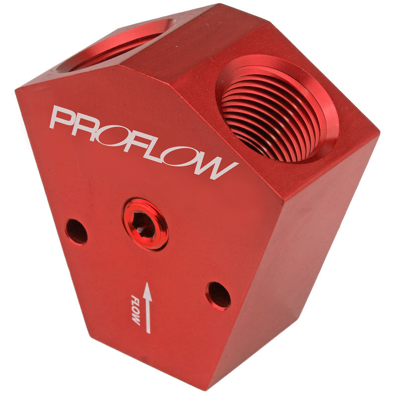 Proflow Billet Fuel Block 1/2In 1/2Out Rd PFE451-10R
