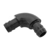 Proflow Hose End Barb Adaptor Full Flow 90 Degree 1/2'' to 1/2'' Black