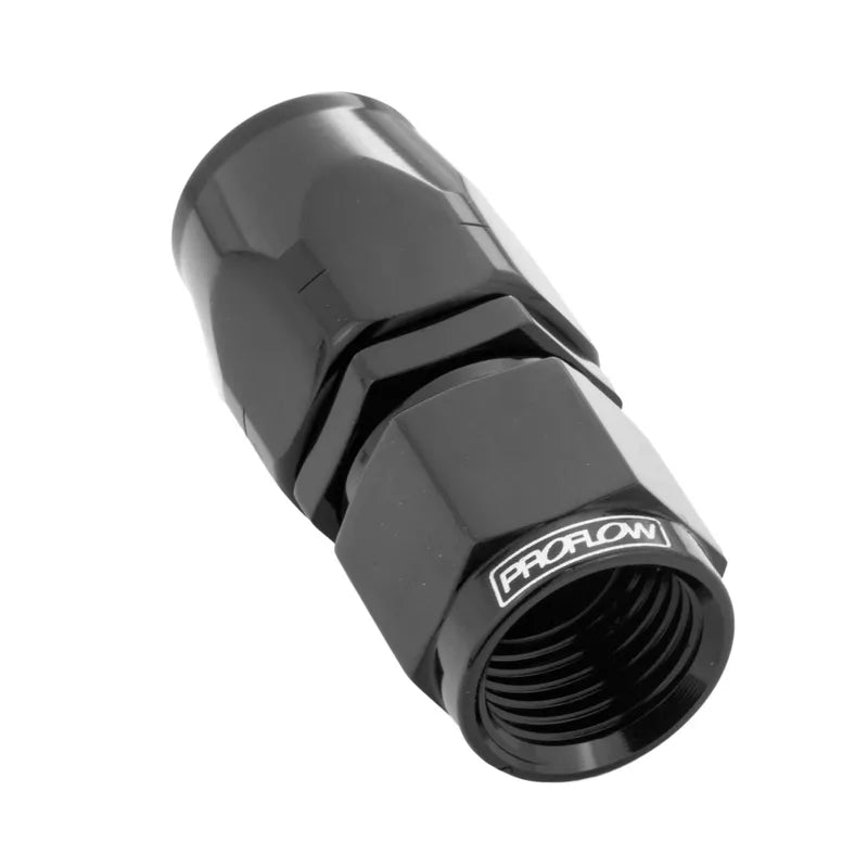 Proflow Fitting Hose End Straight Full Flow -10AN Black