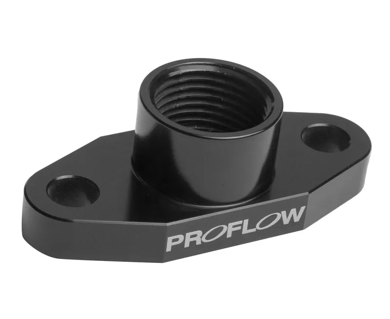 Proflow Adapter Turbo Oil Drain 52mm T3/T4 Aluminium Adaptor -08AN Female Black