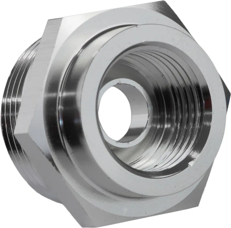 Proflow Fitting Fuel Adaptor Holley 7/8-20AN To 5/8-18 Convex Seat Silver 2Pc