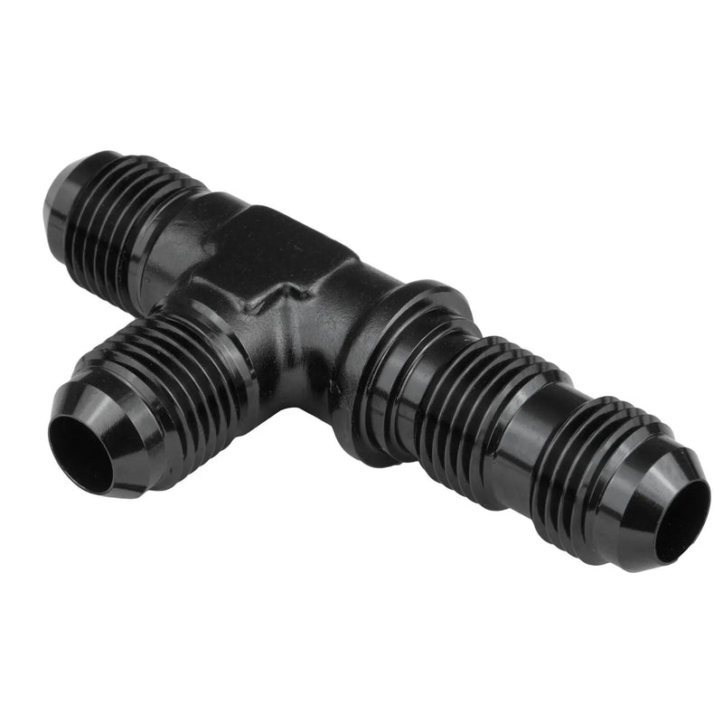 Proflow Fitting Adaptor -06AN Flare Bulkhead Run Tee Black