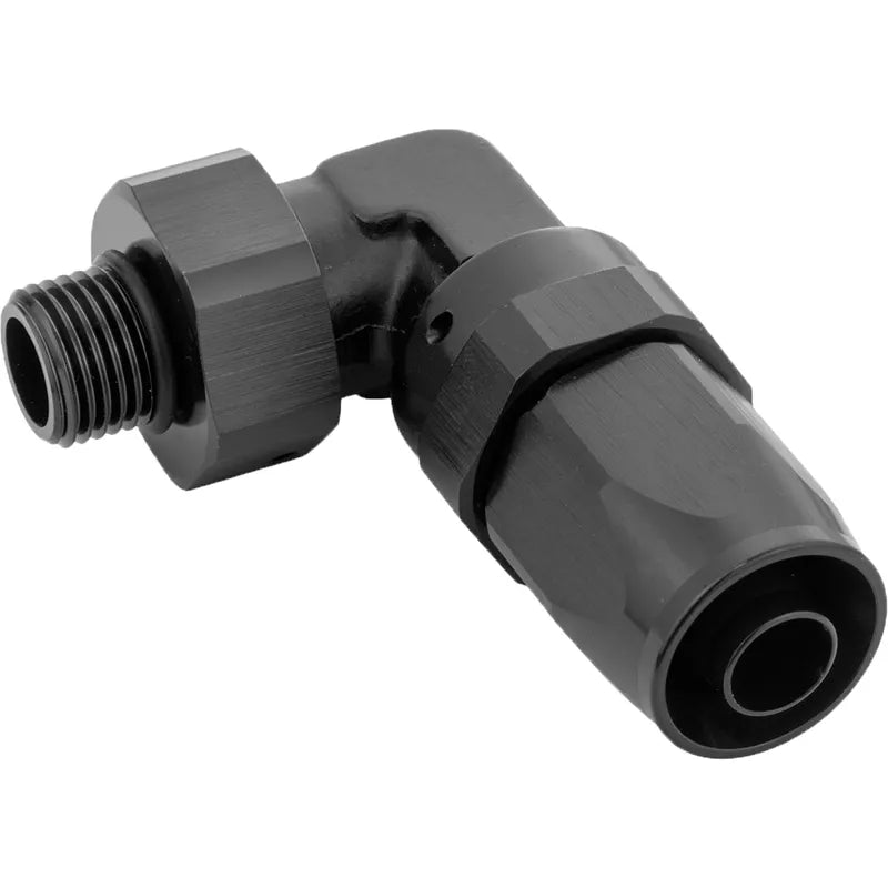 Proflow Fitting 90 Degree Hose End -08AN Hose To Male -10AN Thread Black