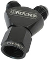 Proflow Y-Block -10AN Female Swivel To Dual -06AN Male Black