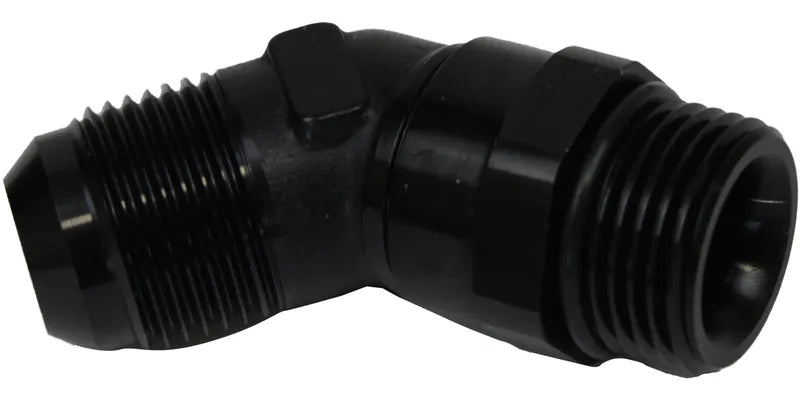 Proflow Adaptor Male -08AN 45 Degree To -10AN Thread Swivel Black