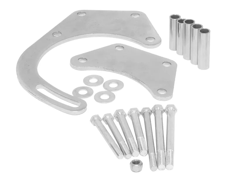 Proflow Alternator Bracket Kit For Chevrolet Big Block Steel Chrome Low Mount Short & Long Water Pump