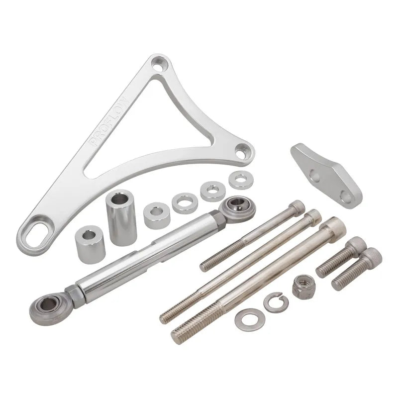 Proflow Alternator Bracket For Ford V8 Windsor 351W Drivers Side Mid Mount Suits L/H Inlet Water Pump Polished Silver
