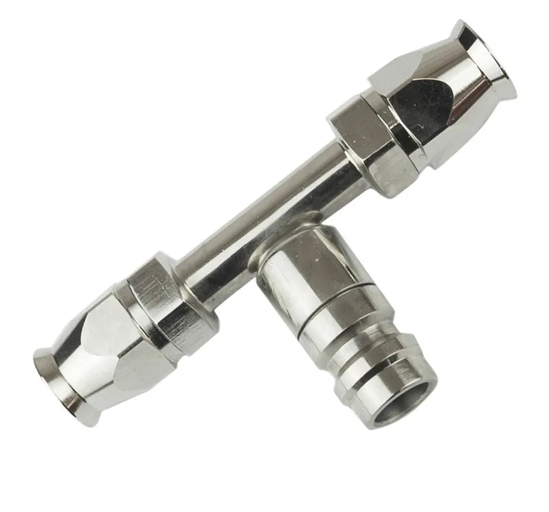 Proflow Hose End Air Conditioning 304 Stainless Straight Inline Charge Port -08 Chrome