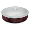 Proflow Air Filter Assembly 14in Diameter x 3in Height Race Spun Aluminium Silver 5-1/8in Recessed Base