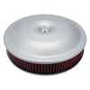 Proflow Air Filter Assembly 14in Diameter x 3in Height Race Spun Aluminium Silver 5-1/8in Recessed Base