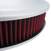 Proflow Air Filter Assembly 14in Diameter x 3in Height Race Spun Aluminium Silver 5-1/8in Recessed Base