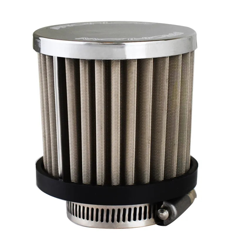 Proflow Breather Filter Clamp On 75mm High Rubber Base Suit 1.5in Tube Chrome