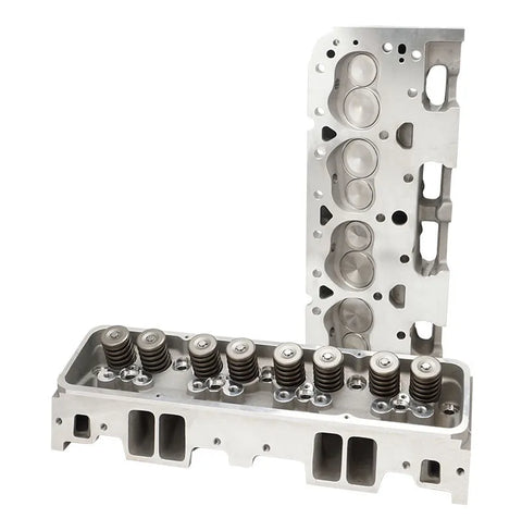 Proflow Cylinder Heads SuperMax 220 CNC SB Chev Aluminum Assembled 7/16 Studs & G/Plates 64cc Chamber Angle Plug 210cc Intake Runner600HPPair