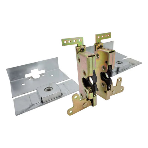 Proflow Universal Standard Bear Jaw Car Door Latch Kit With Striker Plates Zinc Plated Two Stage Latch. Kit