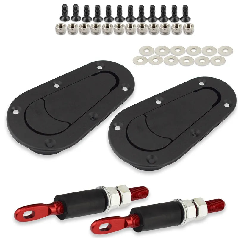 Proflow Bonnet Hood Pins Plush Flush Aluminium Pins Locking 4.961in Kit