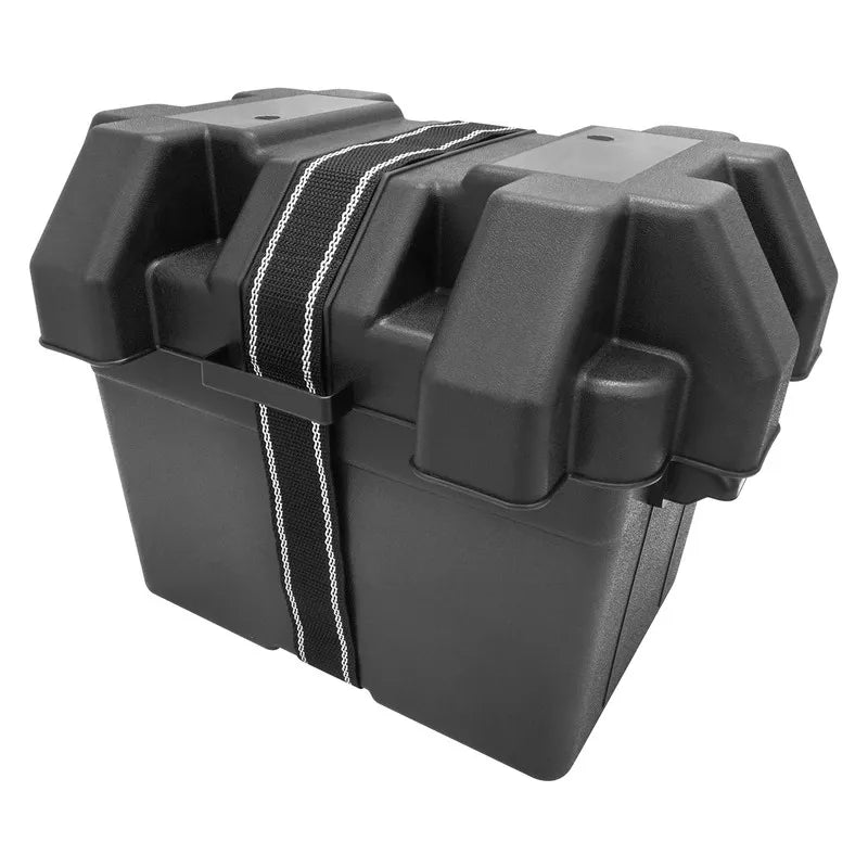 Proflow Universal Battery Box Plastic External Size 340L x 245W x 270H Suit Camping Boating Cars Regular Battery