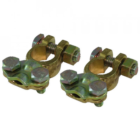 Proflow Battery Terminals Top-Mount Brass Pair
