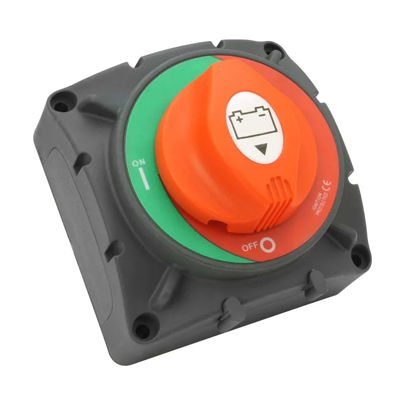 Proflow The Big Battery Disconnect Switch Square Plastic Red/Black Marine Style Single Battery 12V 600Amp