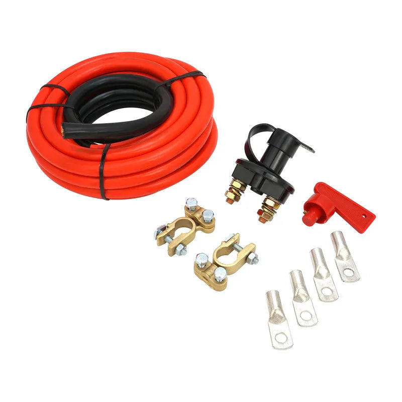 Proflow Battery Relocation Kit 5m Red 1m Black Battery Cables Battery Terminals Side Post Adapter Isolator Switch 1...