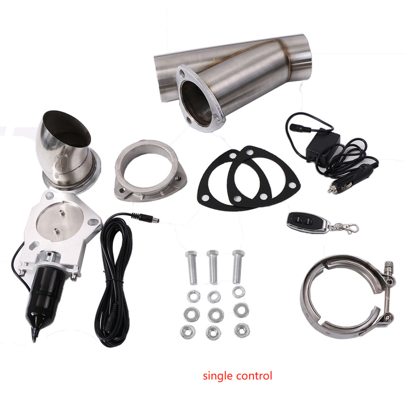 Proflow Single Exhaust Cutouts Electric Aluminium Bolt On 2.5in Diameter Stainless Steel Tubing Kit