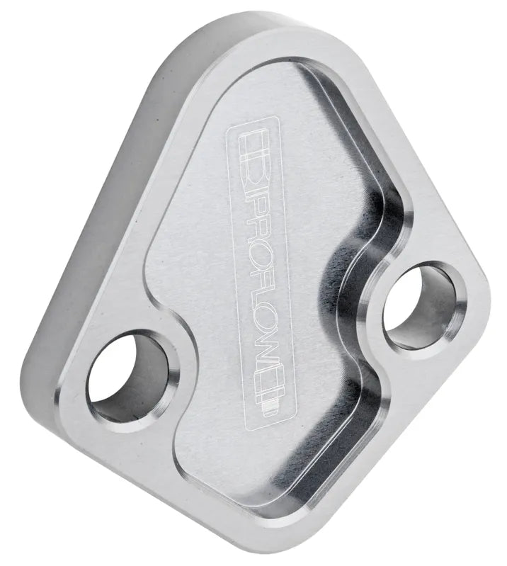 Proflow Fuel Pump Block-Off Plate Aluminium Silver Anodised BB Chev For Ford Windsor