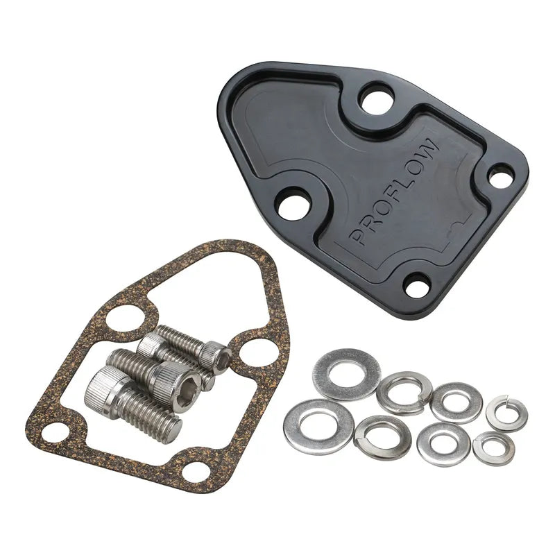 Proflow Fuel Pump Block-Off Plate Aluminium Anodised SB For Chevrolet