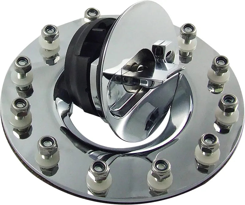 Proflow Fuel Cell Tank Cap Flush Mount 12 Bolt Polished Aluminium Cap w/Mount Kit Series 1