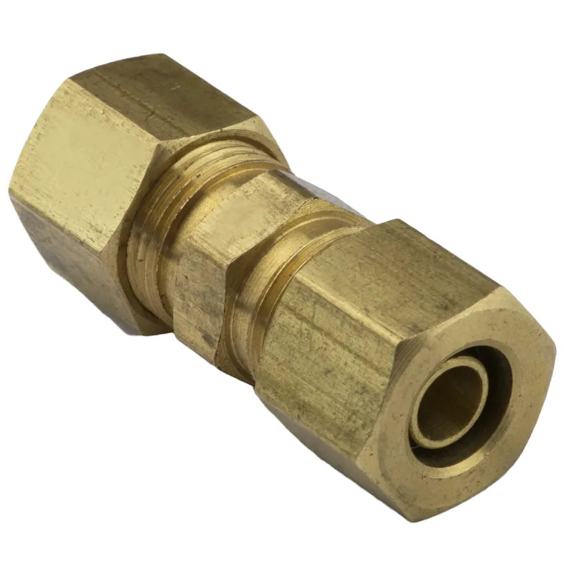 Proflow Fuel Line Connectors Brass Connector Hard Tube To Hard Tube 3/8in 10mm Tubing Joiner