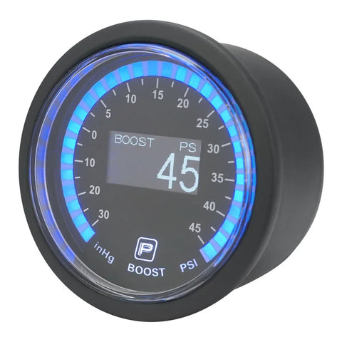 Proflow Pro Series Digital Electrical Boost/Vacuum Gauge 52mm -14.5-45 PSI w/Sensor LED Backlight