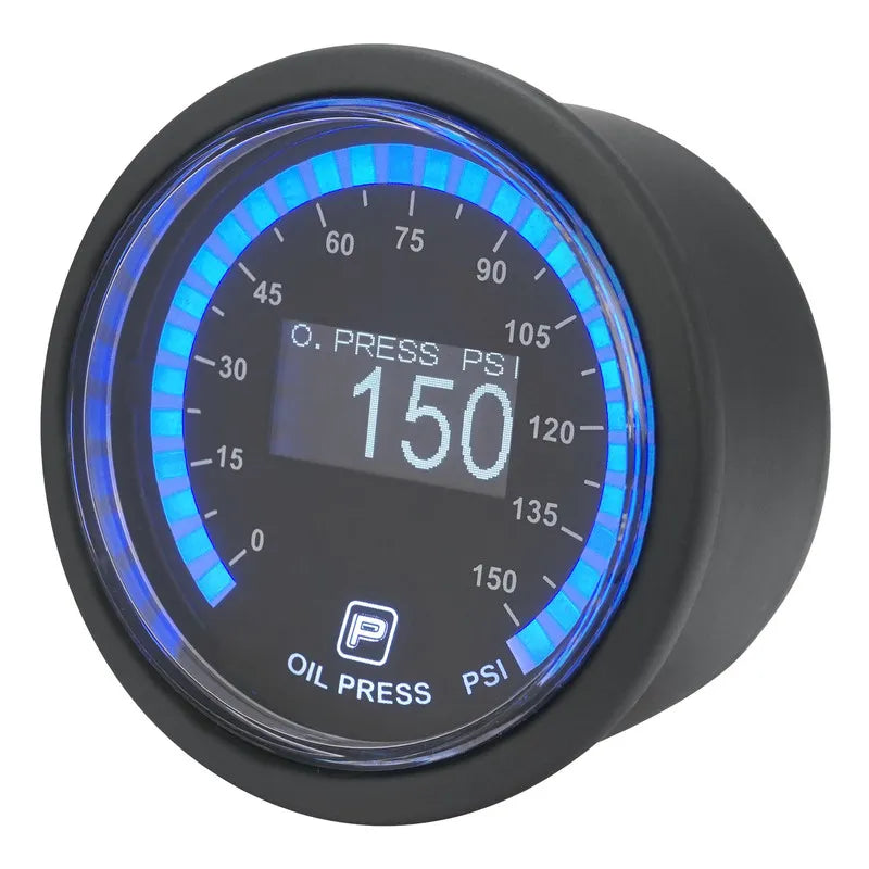 Proflow Pro Series Digital Electrical Oil Pressure Gauge 52mm 0-150 PSI w/Sensor LED Backlight