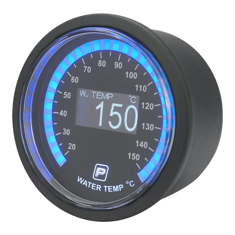 Proflow Pro Series Digital Electrical Water Temperature Gauge 52mm 20-150 C w/Sensor LED Backlight