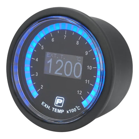 Proflow Pro Series Digital Electrical Exhaust Gas Temperature Gauge 52mm 200-1200 C w/Sensor LED Backlight